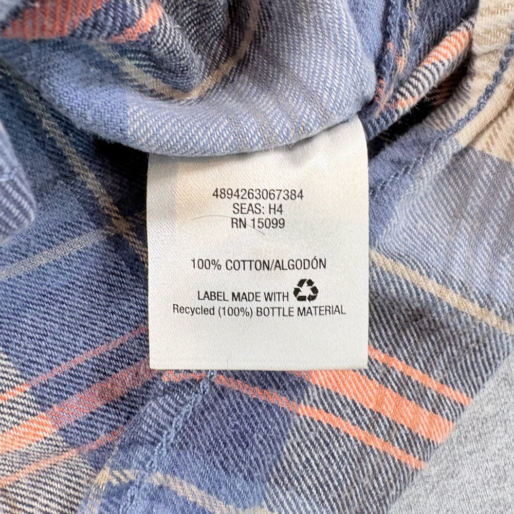 Roebuck & Co Flannel Shirt Mens XXL Blue Plaid Western Pearl Snap Cotton Rodeo - Picture 6 of 7